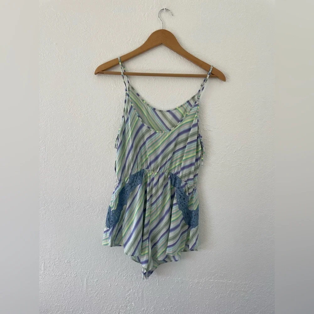 Victoria’s Secret Romper, Stripes, Lace, Size XS